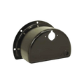 The PIERCE Cover for Solenoid is a black metal motor end bell housing with mounting holes and a central opening, designed for electric worm gear winches to protect solenoids and enhance PS654 winch durability.