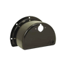 The PIERCE Cover for Solenoid is a black metal motor end bell housing with mounting holes and a central opening, designed for electric worm gear winches to protect solenoids and enhance PS654 winch durability.