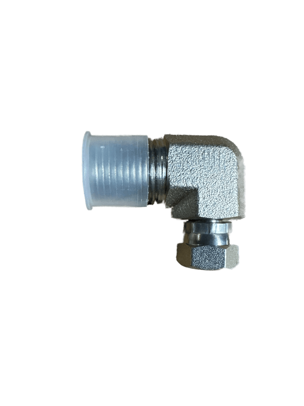The PIERCE Hydraulics Fitting features a 90-degree swivel with male 1/2 in x female 1/4 in pipe threads, ideal for hydraulic transitions. Displayed on a white background.