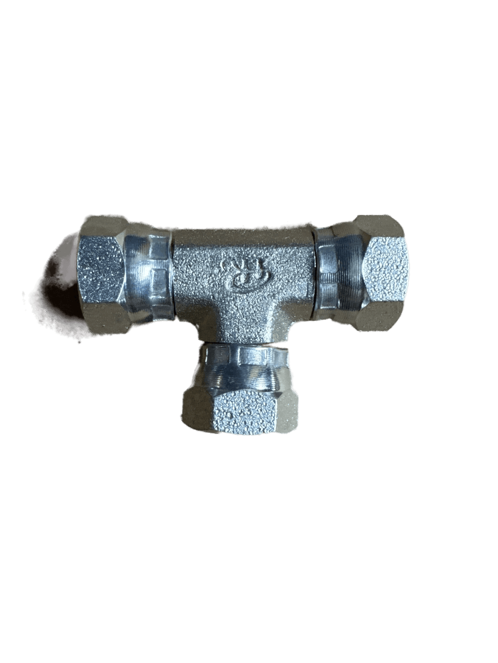 PIERCE Hydraulics Fitting - Pipe Thread Swivel Tee, Female 1/4 in x Female 1/4 in; ideal for connecting hydraulic lines. Shown isolated on white background.