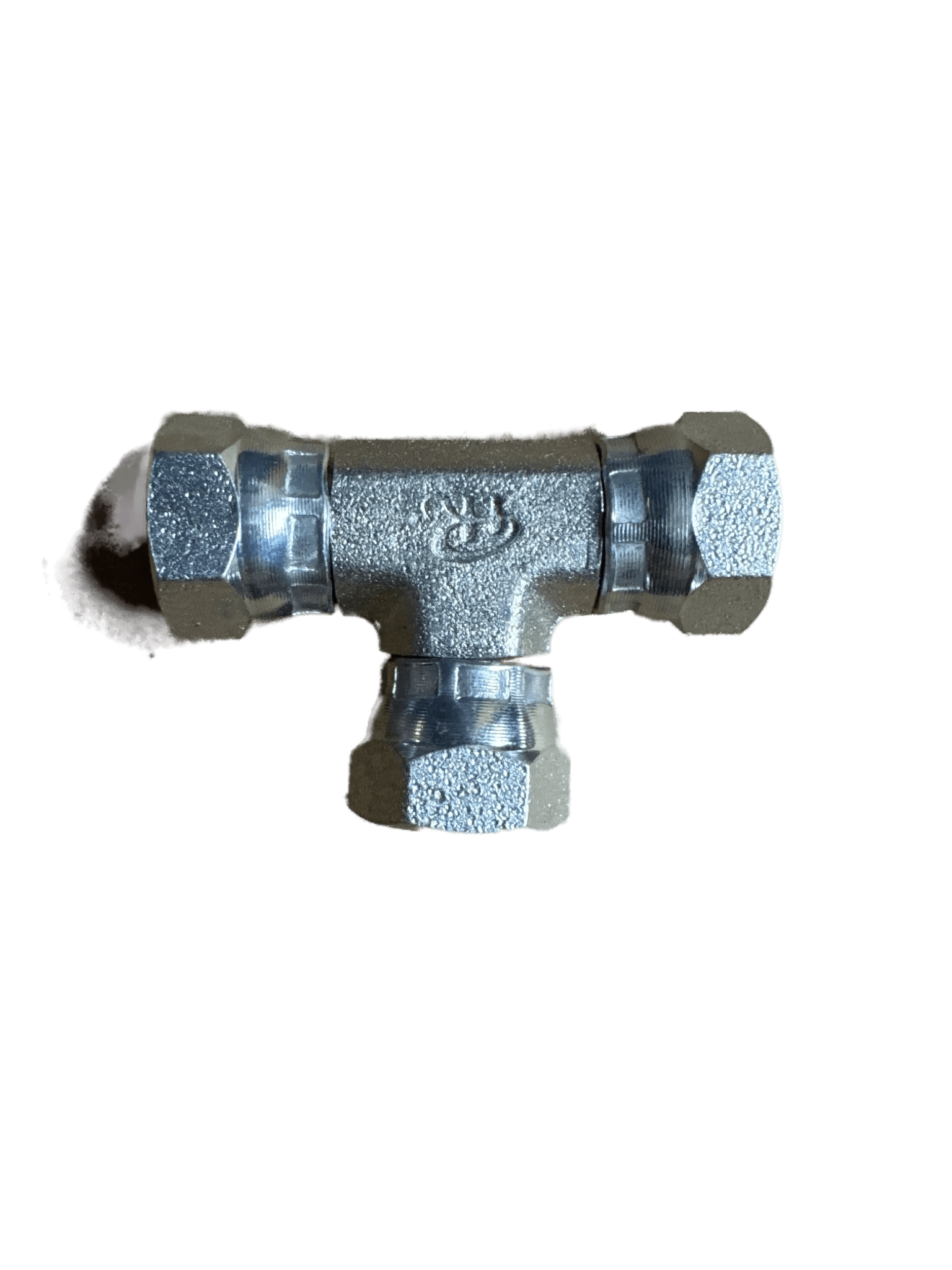 PIERCE Hydraulics Fitting - Pipe Thread Swivel Tee, Female 1/4 in x Female 1/4 in; ideal for connecting hydraulic lines. Shown isolated on white background.
