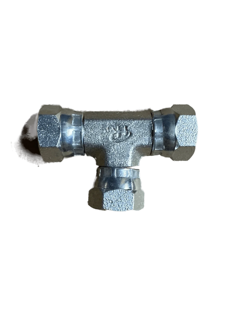 Hydraulics Fitting - Pipe Thread - Swivel - Female 1/4 in x Female 1/4 in - Tee Fitting