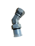 The PIERCE Hydraulics Fitting features a 45-degree swivel, Boss Thread, male 9/16 in x female 1/4 in ends, and is ideal for secure angled hydraulic connections.