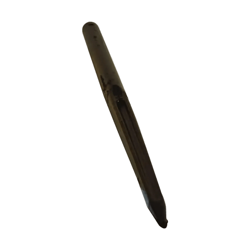 A close-up of the Pro-Link, Inc. Forged Bale Spear, a brown cylindrical tool with a groove, shown on a white background.