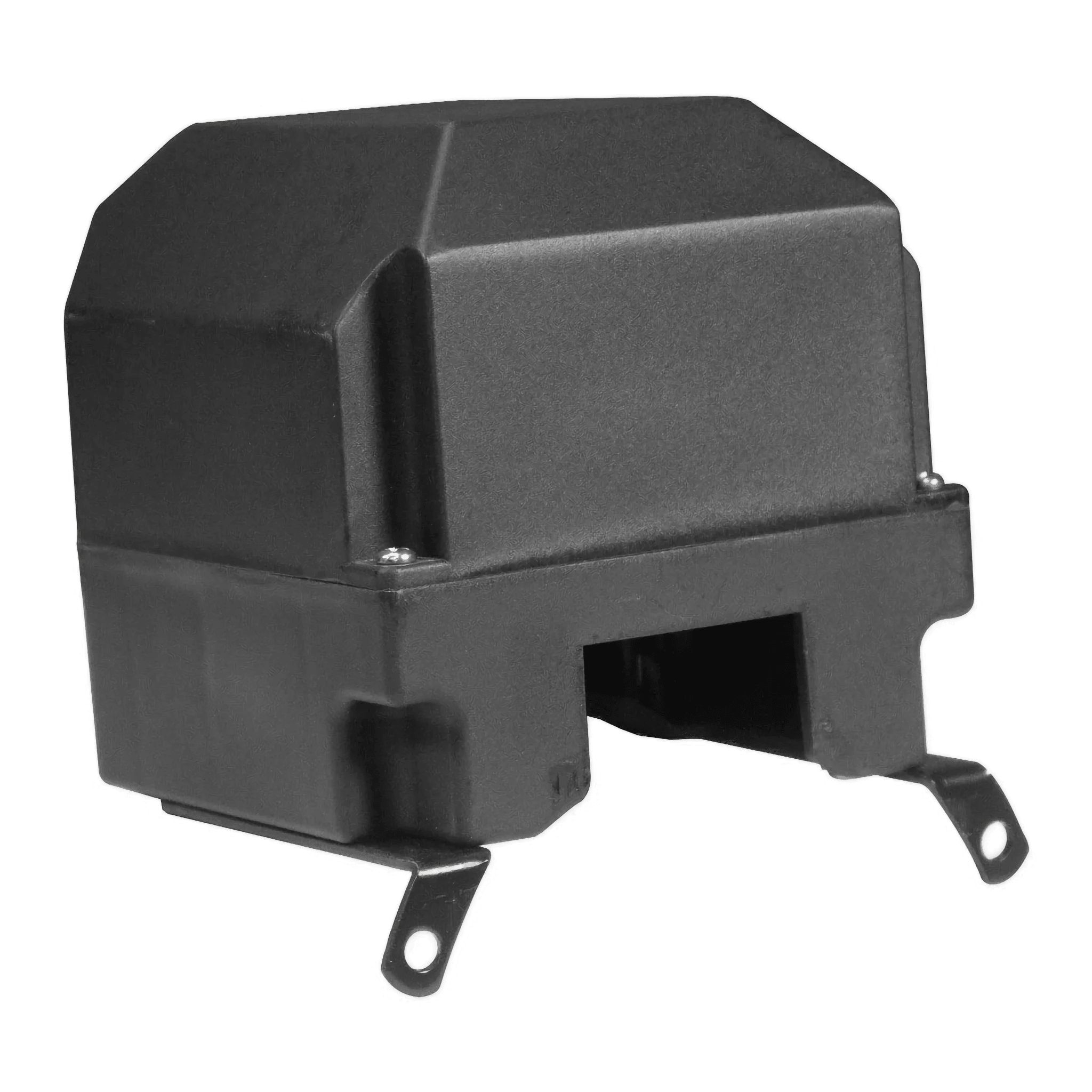 PIERCE Housing for Solenoid: Black plastic enclosure with two mounting tabs and a bottom rectangular opening, designed as a replacement part for electric planetary winches.