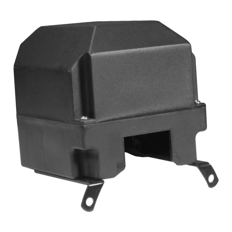 PIERCE Housing for Solenoid: Black plastic enclosure with two mounting tabs and a bottom rectangular opening, designed as a replacement part for electric planetary winches.