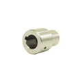 The PIERCE Hydraulic Motor Coupler for hydraulic worm gear winches is a metal cylindrical adapter with a hollow center and notched opening, shown on a plain white background—perfect as a replacement part.