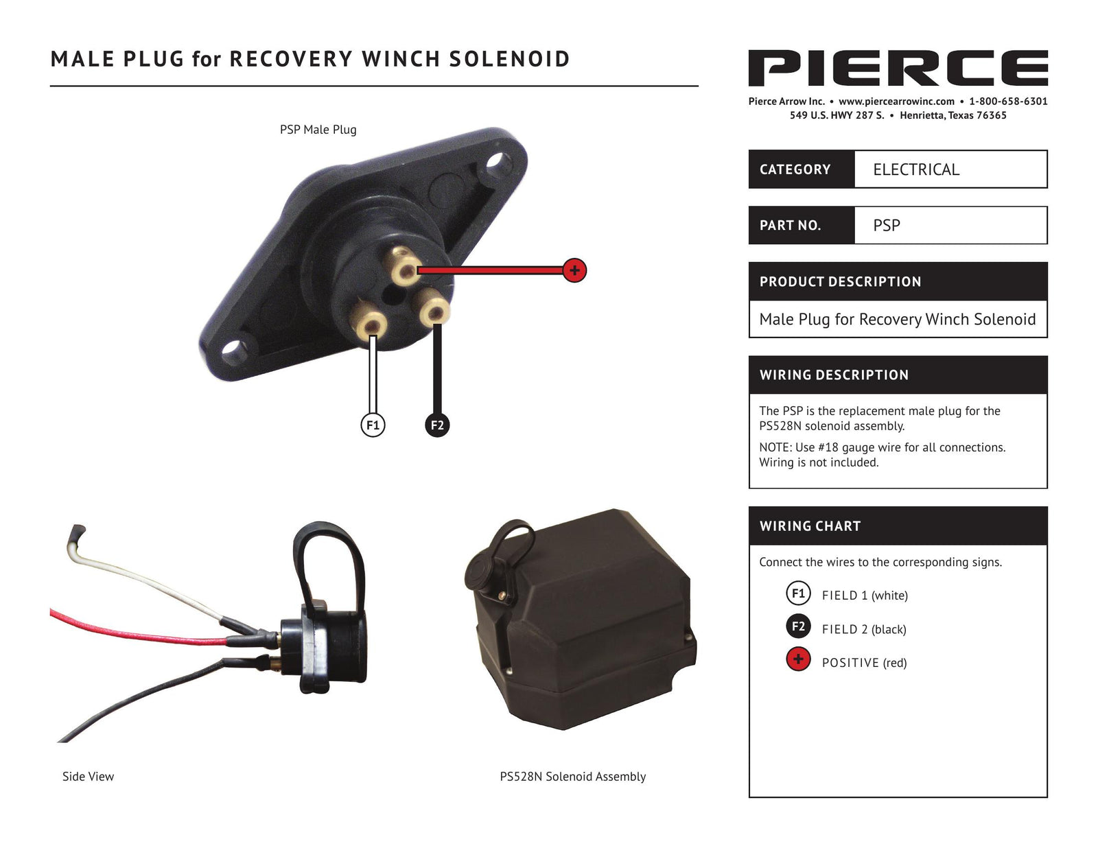 PSP - Plug for Recovery Winch Solenoid - Page 1