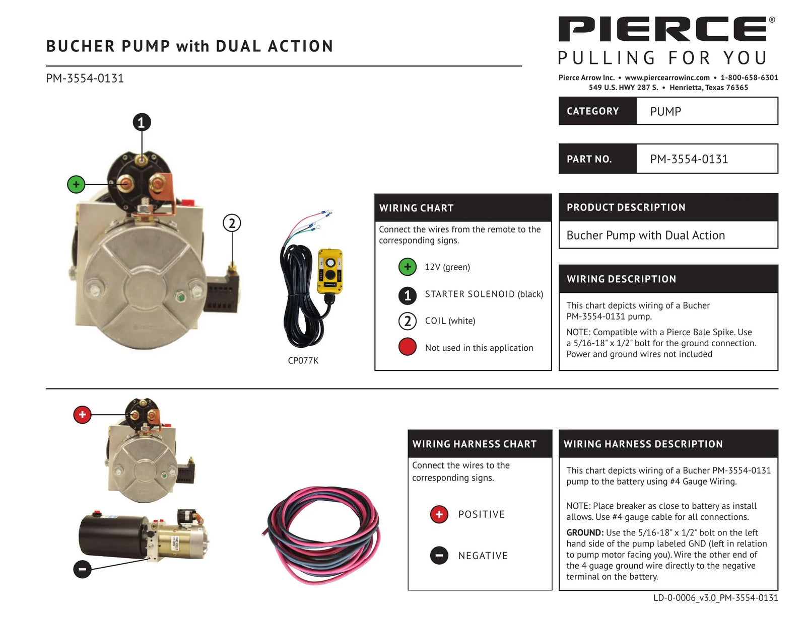 PM-3554-0131 - Bucher Pump with Dual Action Wiring Diagram - Page 1