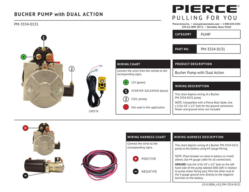 PM-3554-0131 - Bucher Pump with Dual Action Wiring Diagram — Page 1