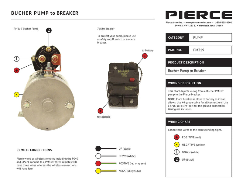 PM319 - 76630 - Bucher Pump to Breaker Wiring Diagram — Page 1