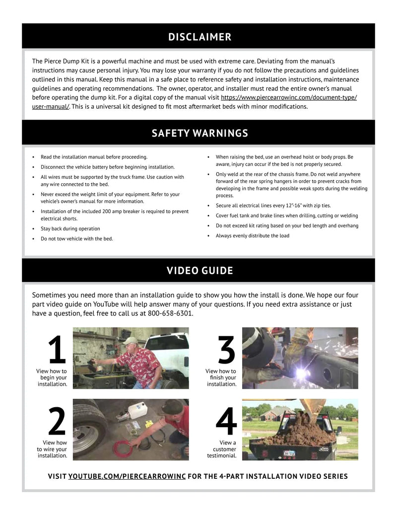 DK - Flatbed Dump Kit Manual — Page 2