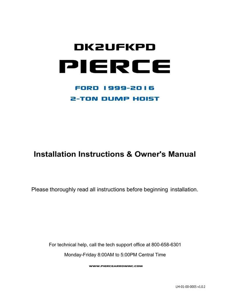 DK2UFKPD - Ford Dump Kit Manual — Page 1