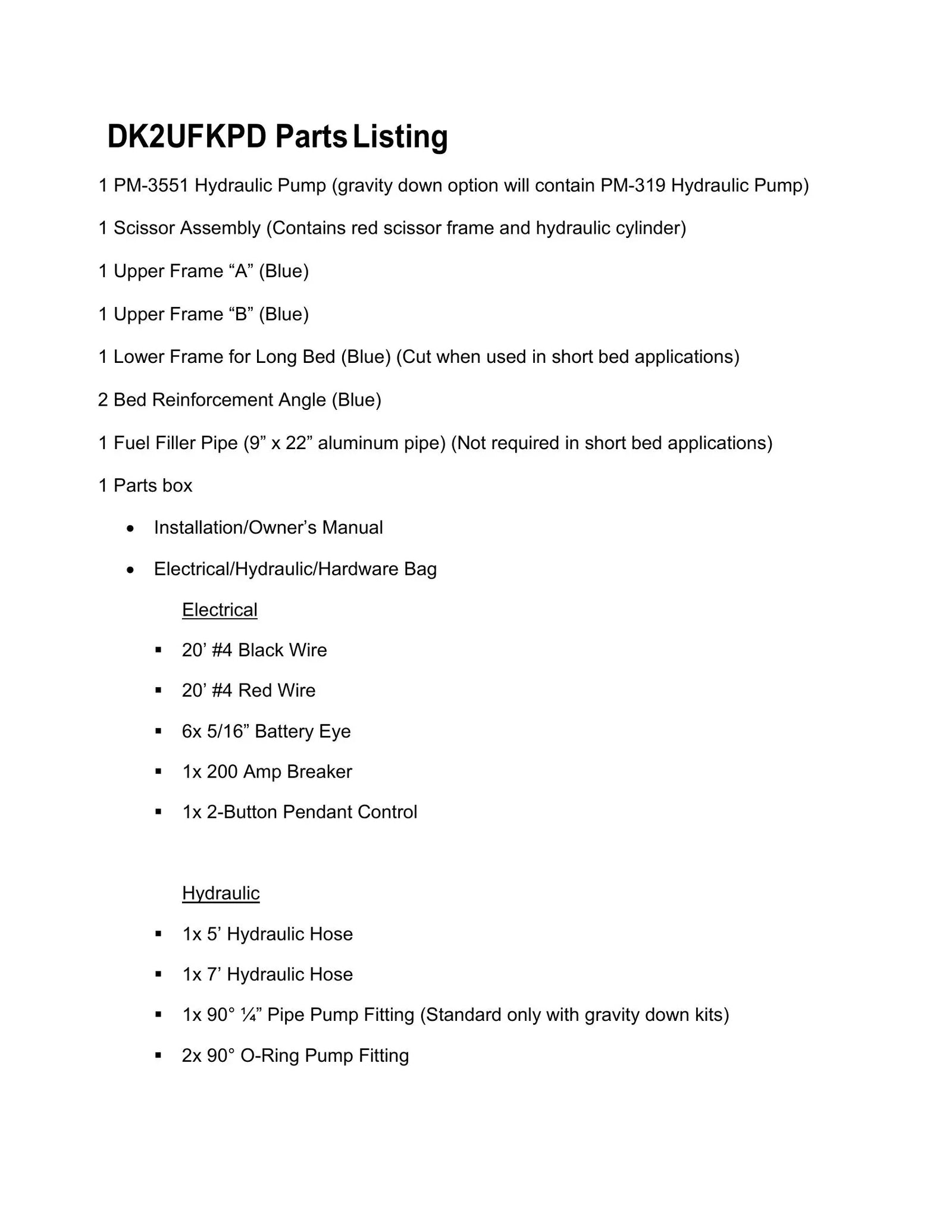 DK2UFKPD - Ford Dump Kit Manual - Page 2