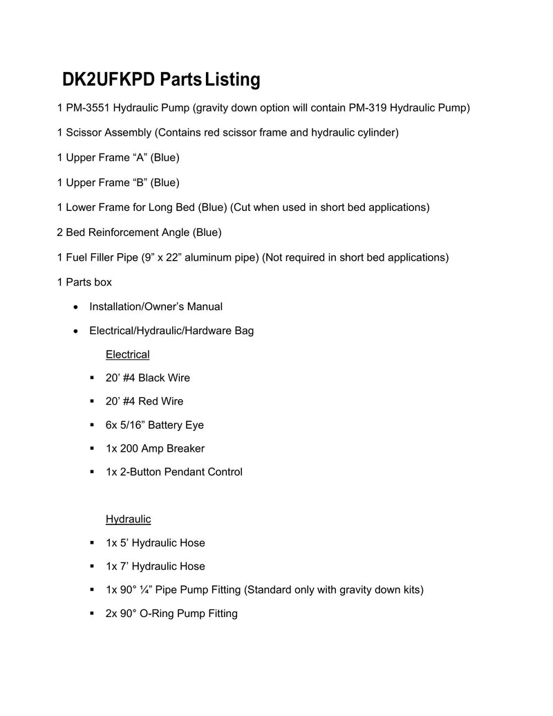 DK2UFKPD - Ford Dump Kit Manual — Page 2