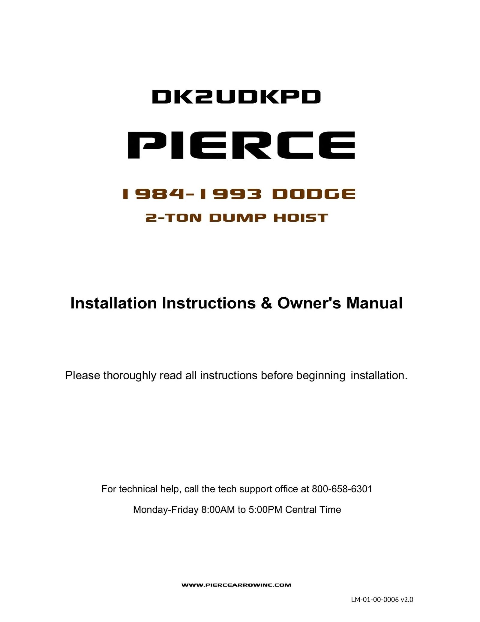 DK2UDKPD - Dodge Kit Manual - Page 1