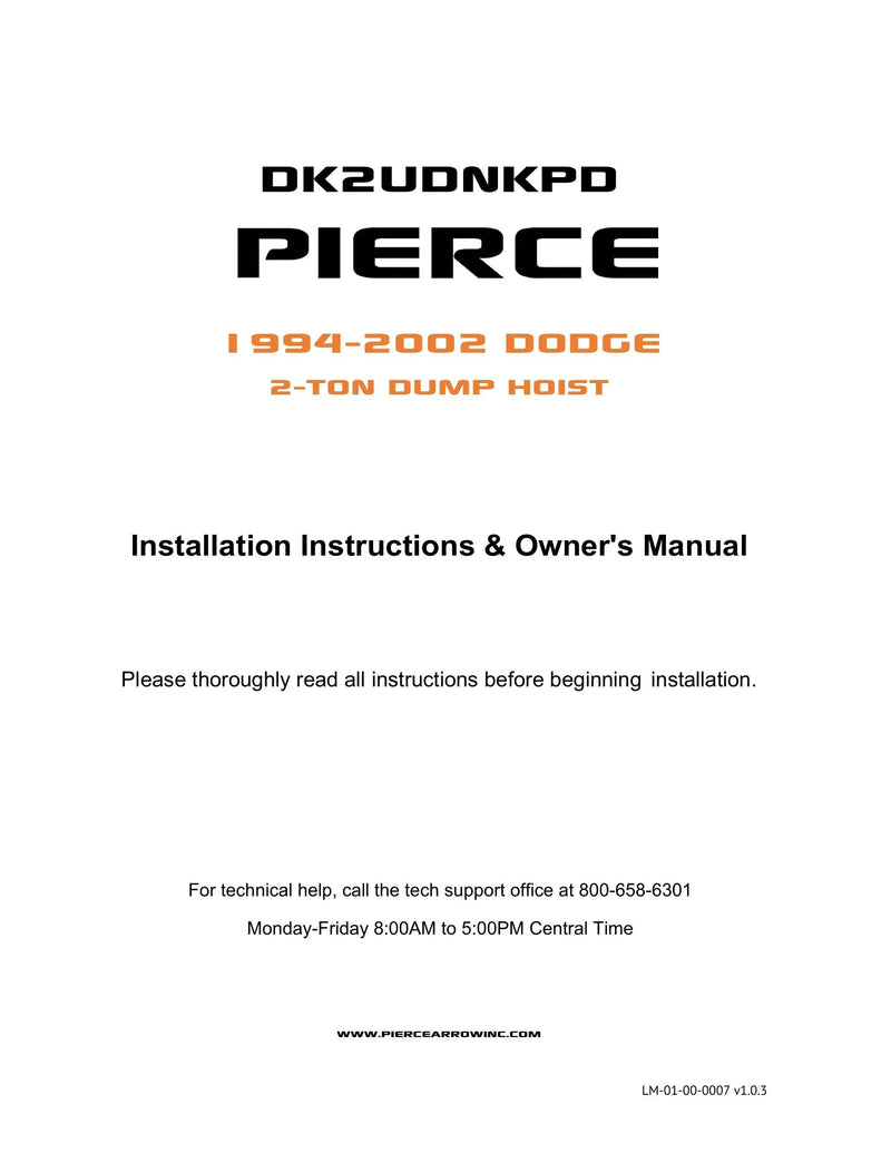 DK2UDNKPD - Dodge Dump Kit Manual — Page 1