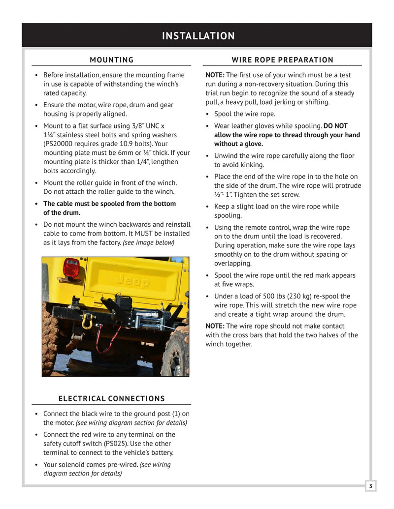 PS Series Winch Manual — Page 5