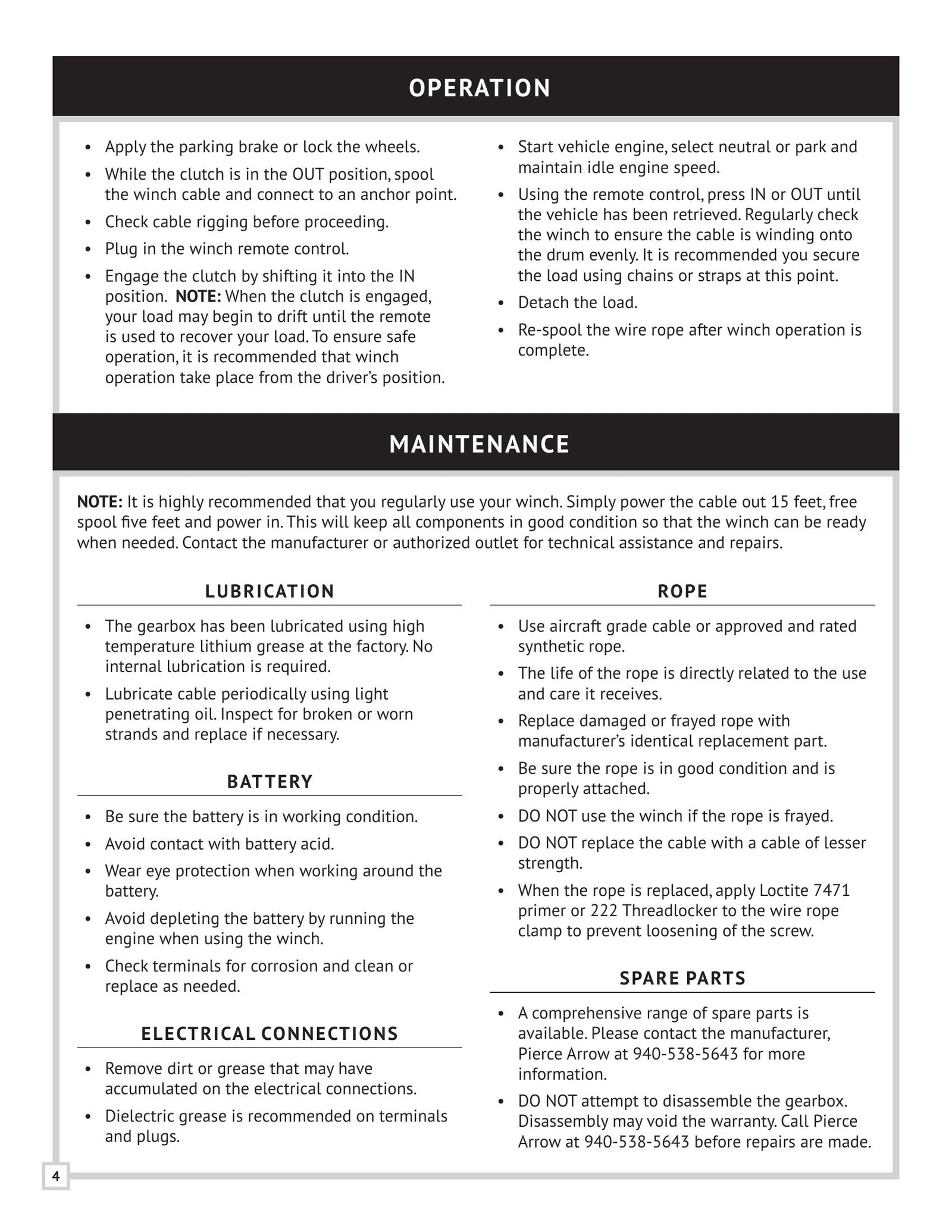 PS Series Winch Manual - Page 6