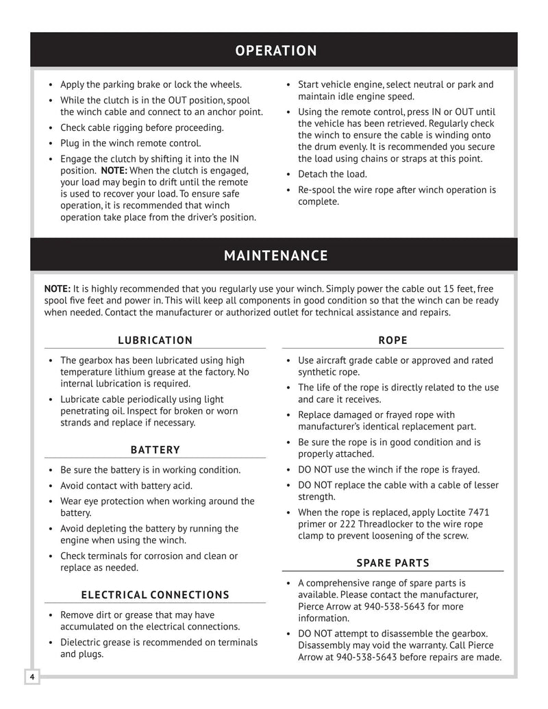 PS Series Winch Manual — Page 6