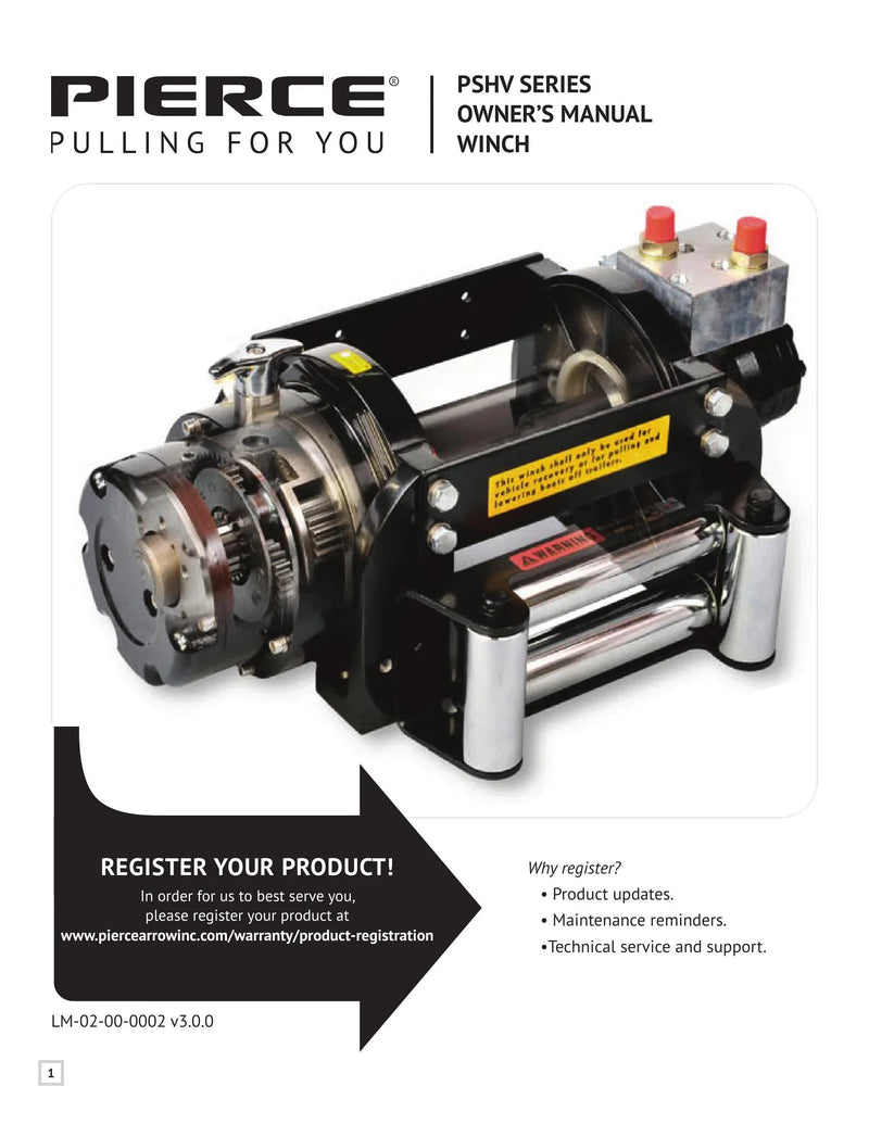 PSHV Series Winch Manual — Page 1