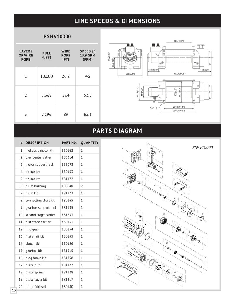 PSHV Series Winch Manual — Page 13