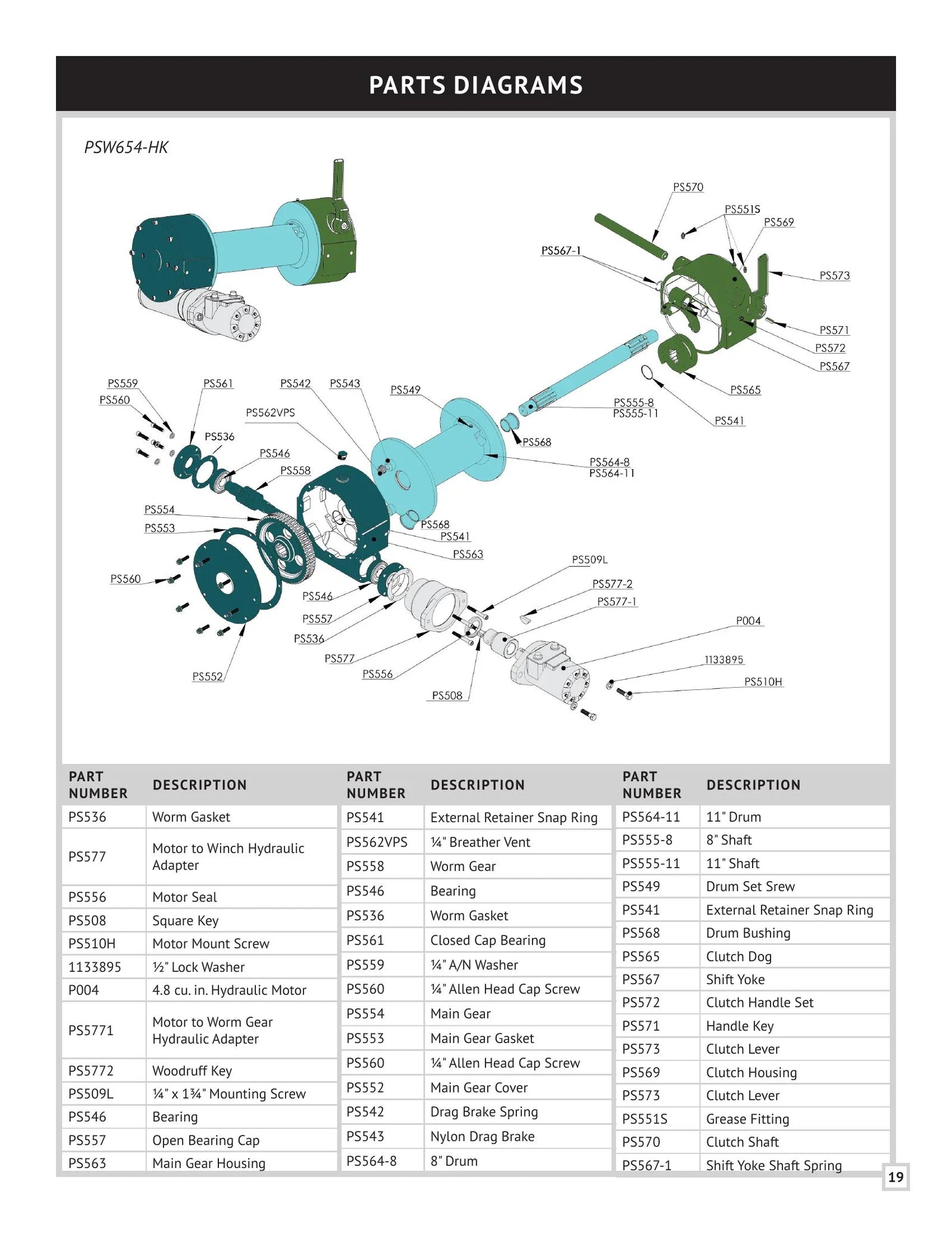 PSW654 Series Winch Manual - Page 19