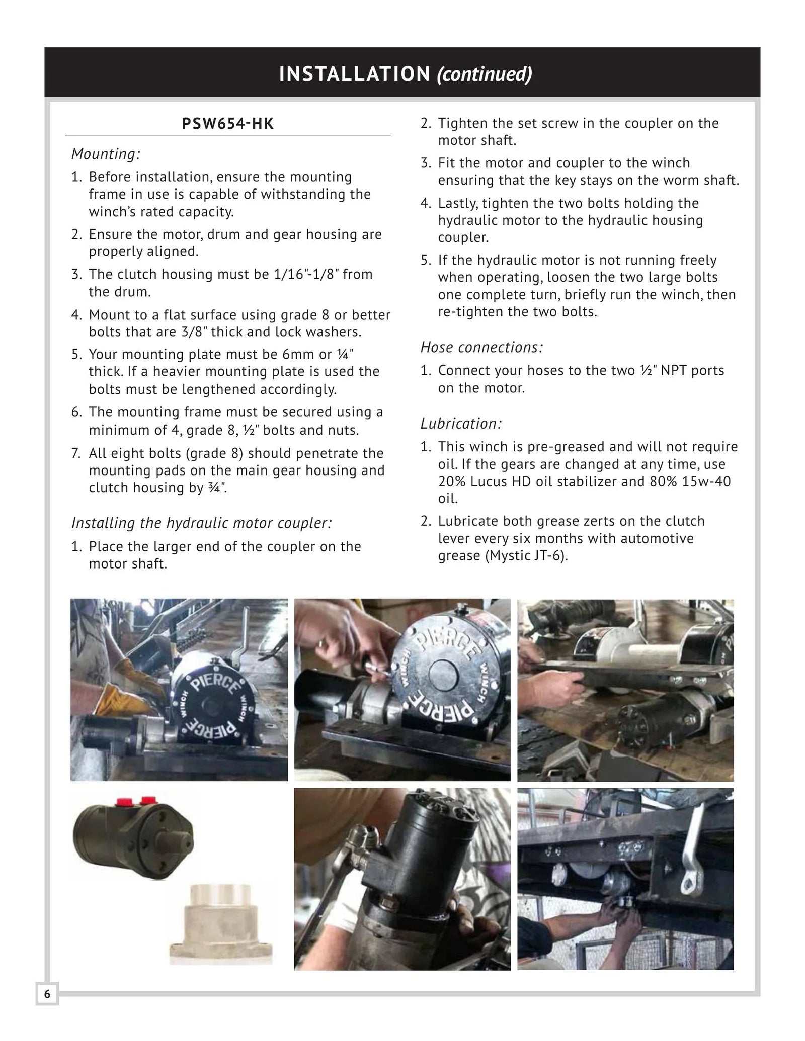 PSW654 Series Winch Manual - Page 6