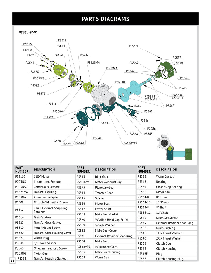 PSW654 Series Winch Manual — Page 18
