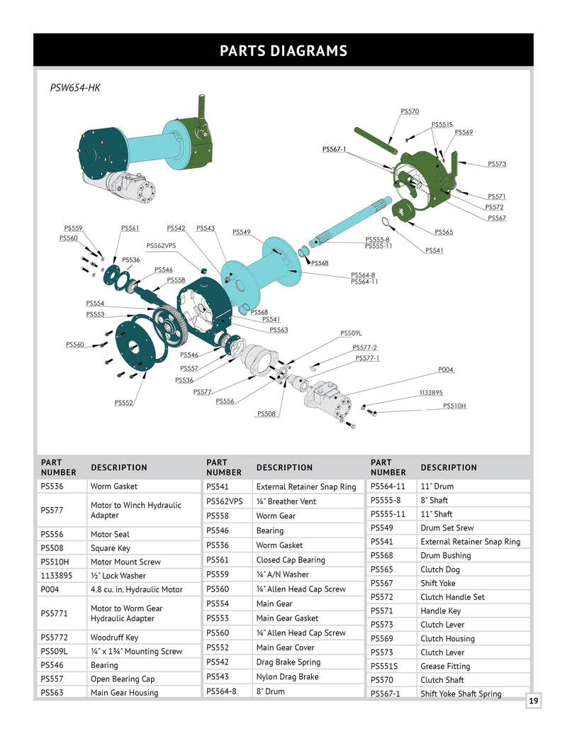 PSW654 Series Winch Manual — Page 19