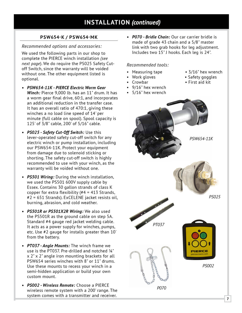 PSW654 Series Winch Manual — Page 7