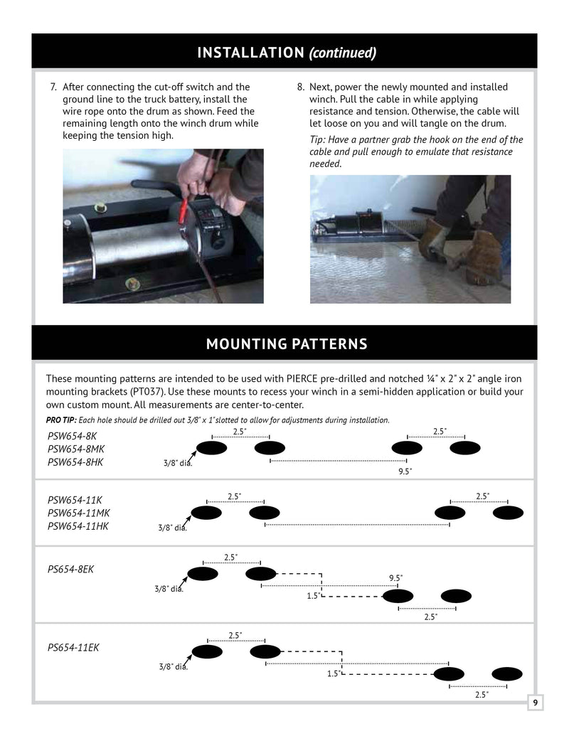 PSW654 Series Winch Manual — Page 9