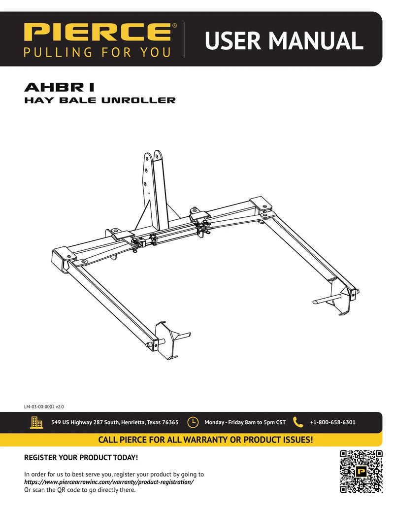 AHBR1 - Bale Unroller Manual — Page 1