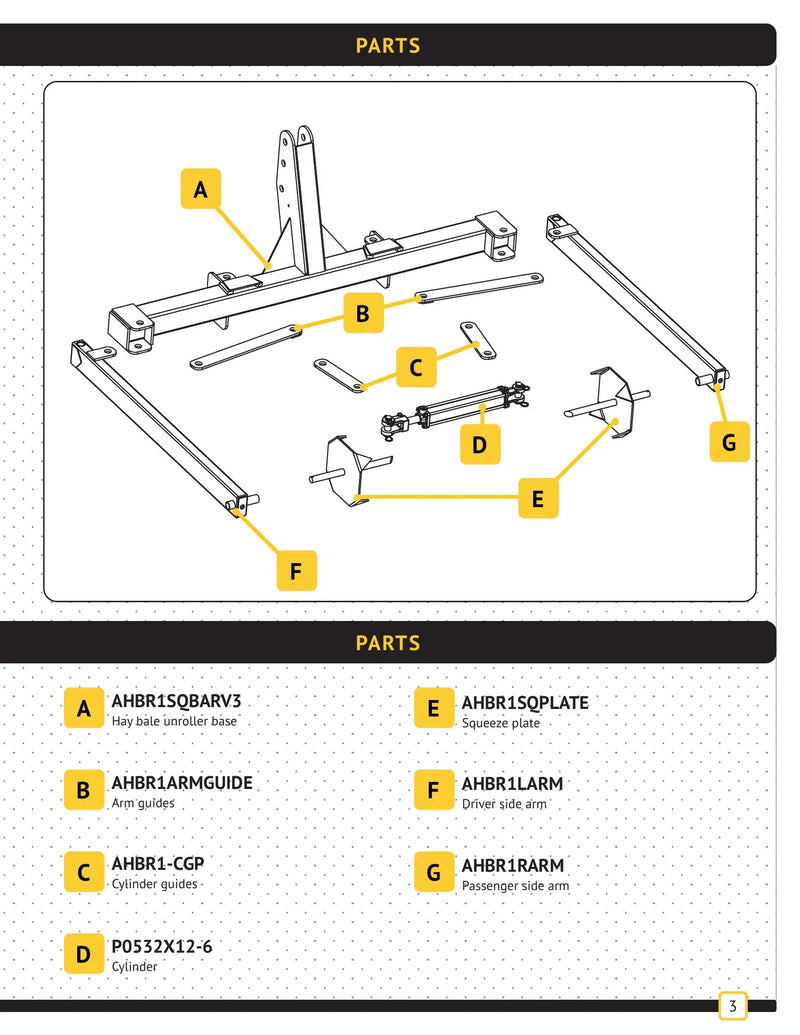 AHBR1 - Bale Unroller Manual — Page 3