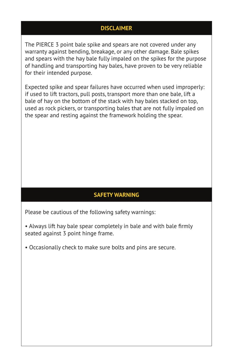 3 Point Bale Spike Manual — Page 2
