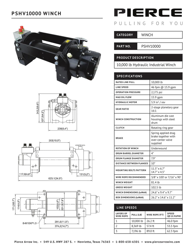 PSHV10000 Spec Sheet — Page 1