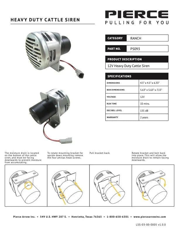 PS093 Spec Sheet - Page 1