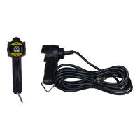 PIERCE Toggle Switch Remote with a 20ft coiled cord and 4-prong vulcanized plug, shown from the top and side on a white background.