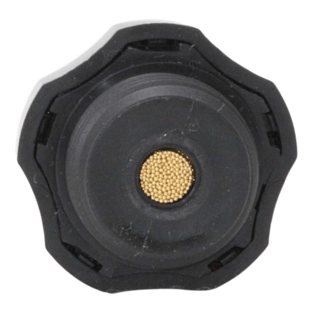 ¾" Breather Plug by Bucher Hydraulics, Inc., designed for Bucher & Monarch Pumps, features a black plastic cap with a gold mesh center that provides splash protection for hydraulic reservoirs.