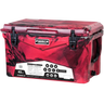 The PIERCE 45 Quart Camo Cooler features black latches, a white front product label, and offers superior ice retention—perfect for your adventures.