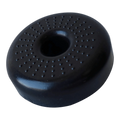 The PIERCE Coolers | Foot is a black, round, donut-shaped item featuring small raised bumps on its top surface.