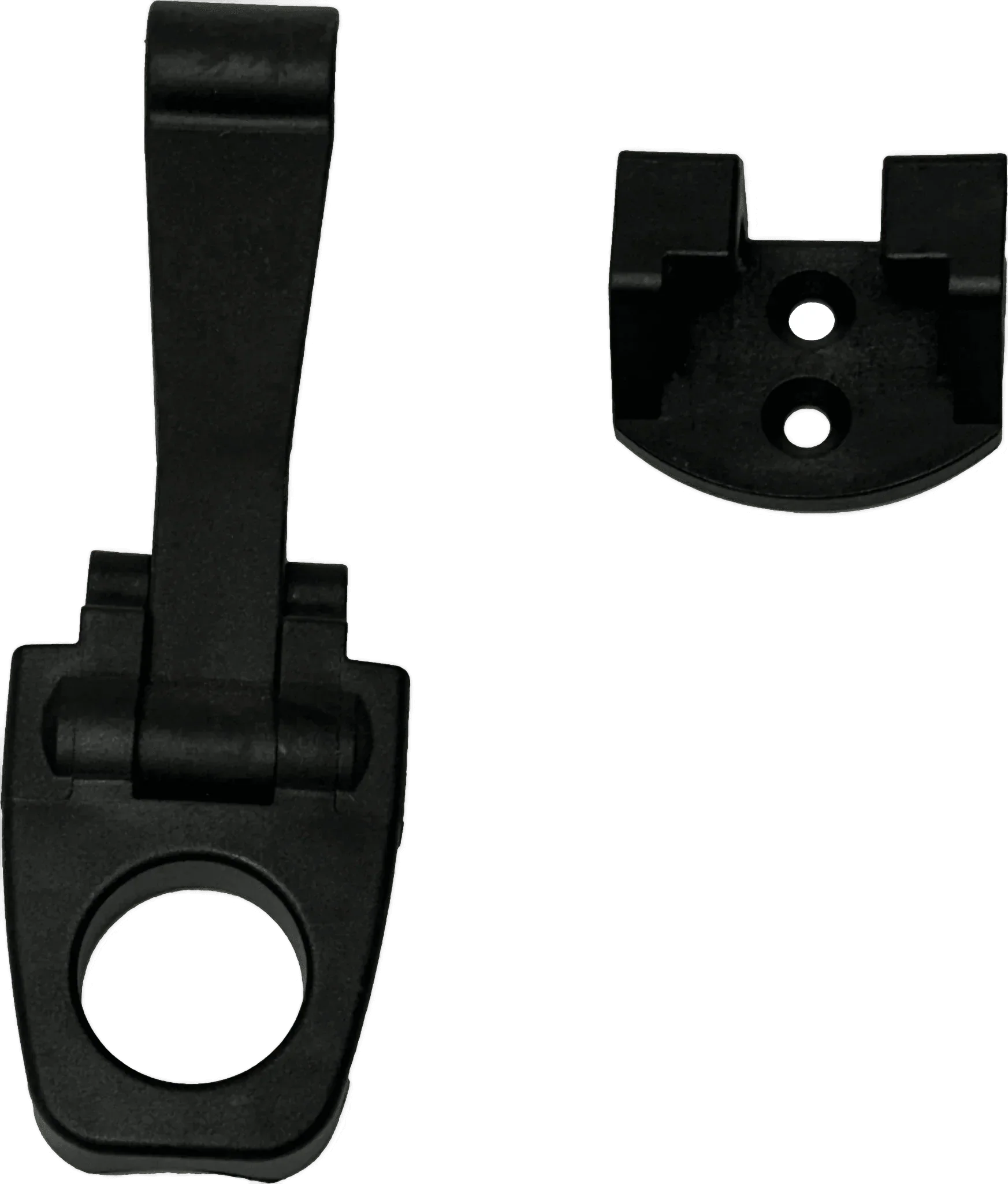 PIERCE Coolers Latch Long Version 2 features a black plastic wall clip with a hinged latch and separate mounting bracket, shown on a white background.