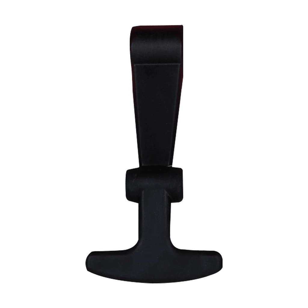 The PIERCE Coolers | Latch, a black T-shaped door knocker, is displayed against a white background.