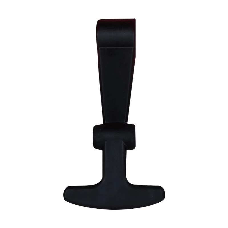 The PIERCE Coolers | Latch, a black T-shaped door knocker, is displayed against a white background.