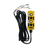 The PIERCE Universal Momentary Pendant Control features four buttons and a 20ft cord with exposed color-coded wires and magnets, ideal for managing solenoid-operated equipment. Brand: PIERCE.