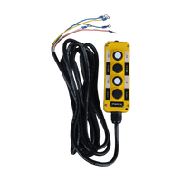 The PIERCE Universal Momentary Pendant Control features four buttons and a 20ft cord with exposed color-coded wires and magnets, ideal for managing solenoid-operated equipment. Brand: PIERCE.