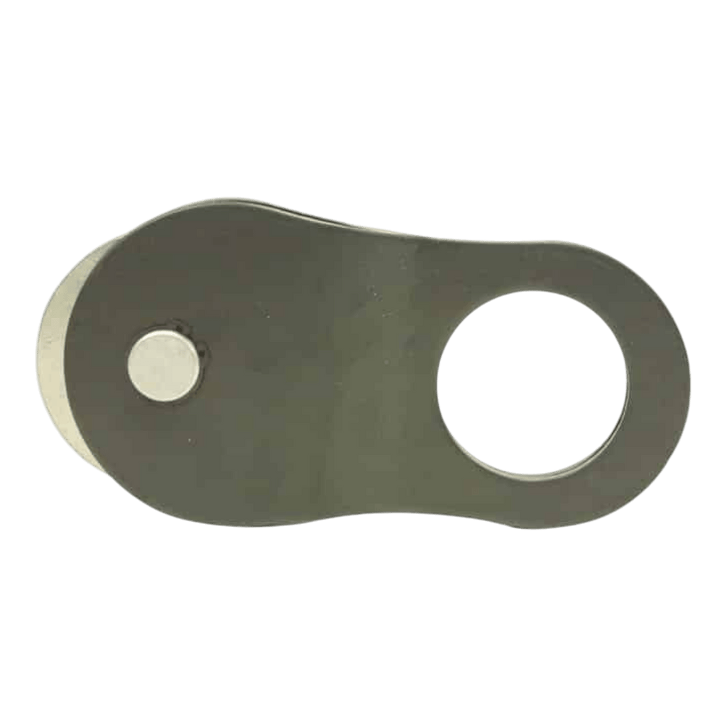 The PIERCE Snatch Block | WLL 10,000 lbs inspires this durable metal webcam privacy cover, featuring a sliding mechanism and lens hole.
