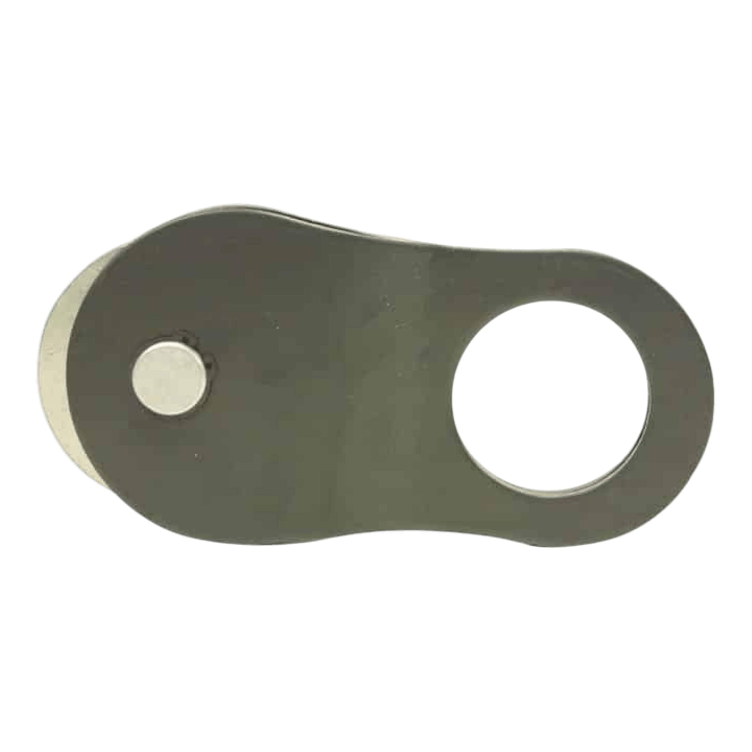 The PIERCE Snatch Block | WLL 10,000 lbs inspires this durable metal webcam privacy cover, featuring a sliding mechanism and lens hole.