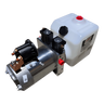 The Bucher Pump 2 Way (Power Up / Power Down) by Bucher Hydraulics, Inc. features a 1.5 gal. poly reservoir and 12V DC motor with solenoid valves—ideal as a double-acting hydraulic pump for versatile applications.