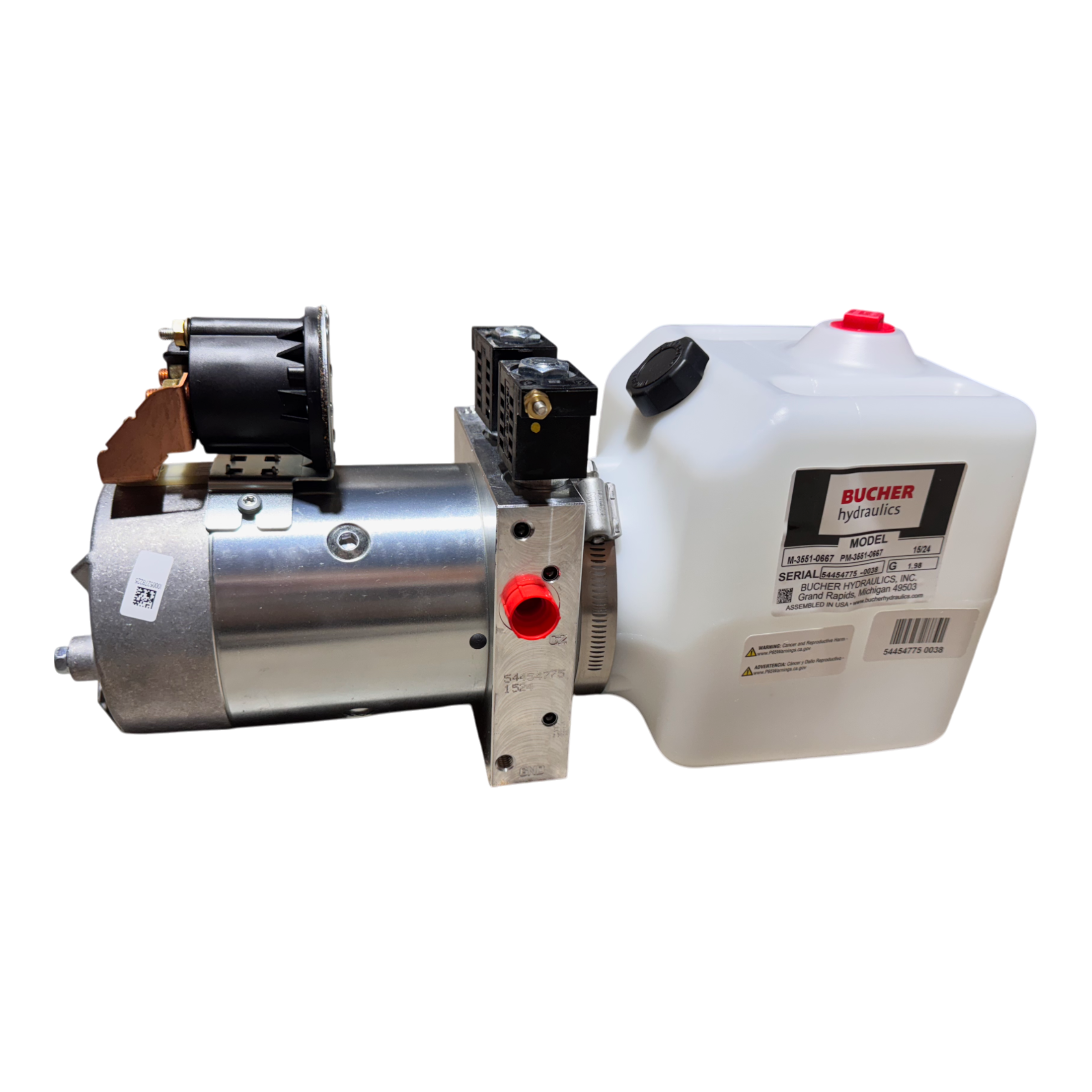 Bucher Hydraulics Bucher Pump 2 Way (Power Up / Power Down) with a 1.5 gal. poly reservoir.